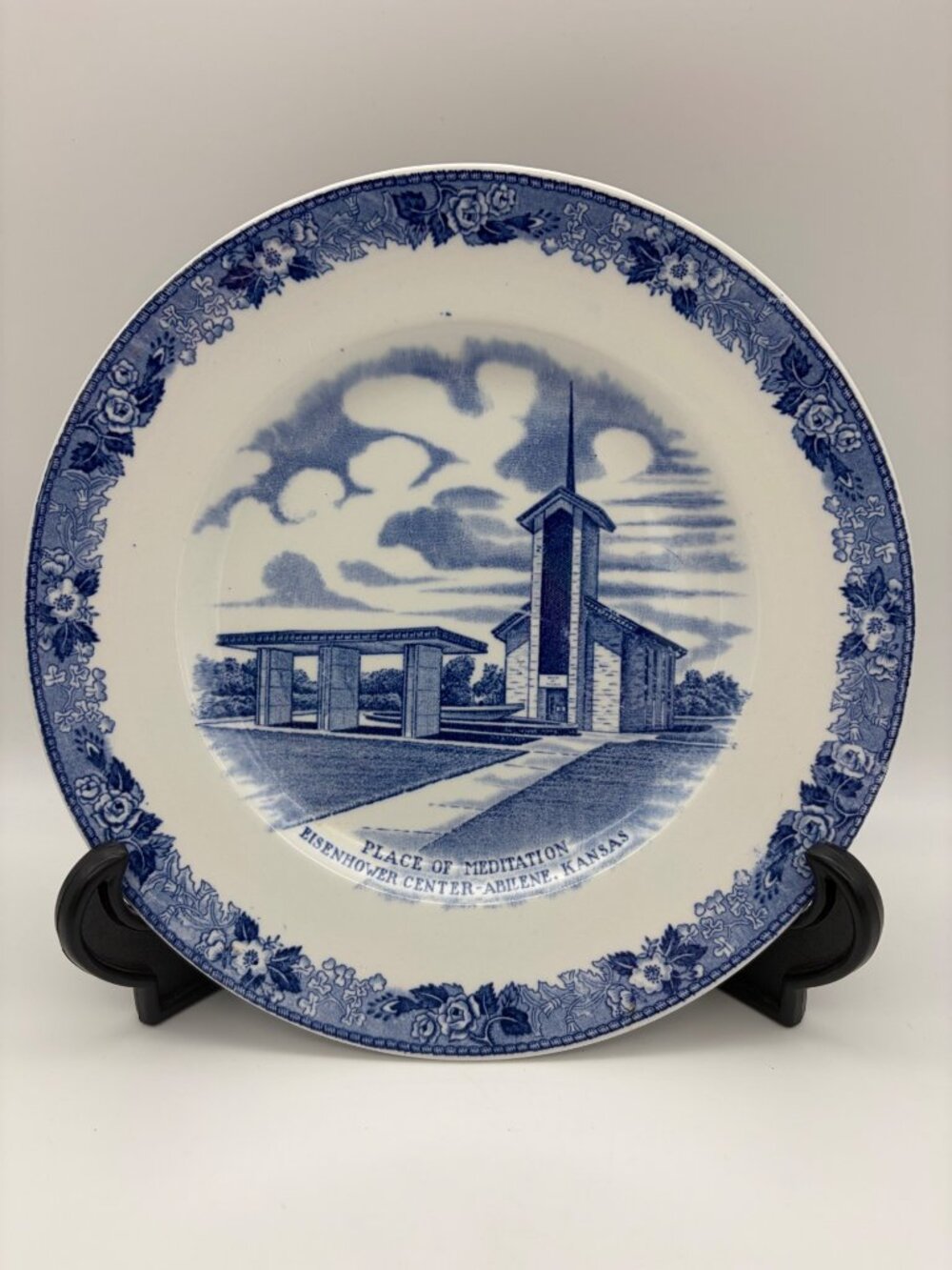 1971 Eisenhower Place of Meditation Abilene Kansas Staffordshire Collector Plate